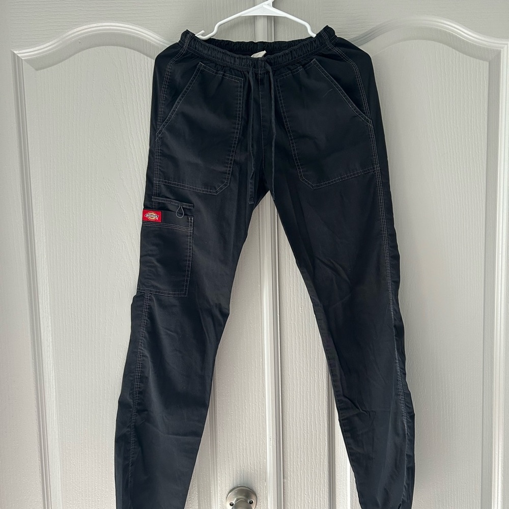 Dickies Black Cargo Pants with Elastic Waistband